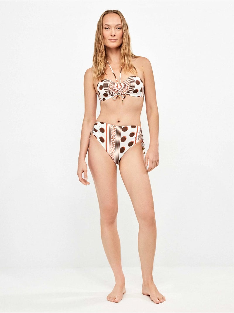 Top bikini bandeau con aro y foam estampado monogram Multicolor - Kiabi