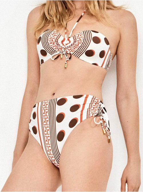Top bikini bandeau con aro y foam estampado monogram - Kiabi Top bikini bandeau con aro y foam estampado monogram - Kiabi