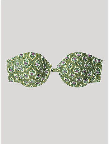 Top bikini bandeau desmontable con aro y foam
