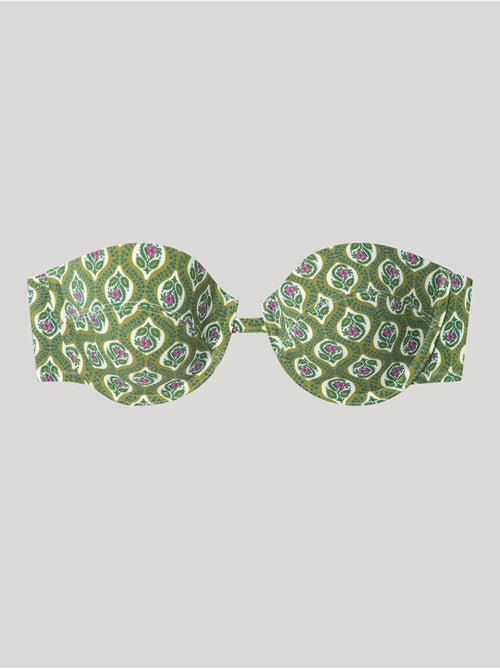Top bikini bandeau desmontable con aro y foam - Kiabi Top bikini bandeau desmontable con aro y foam - Kiabi