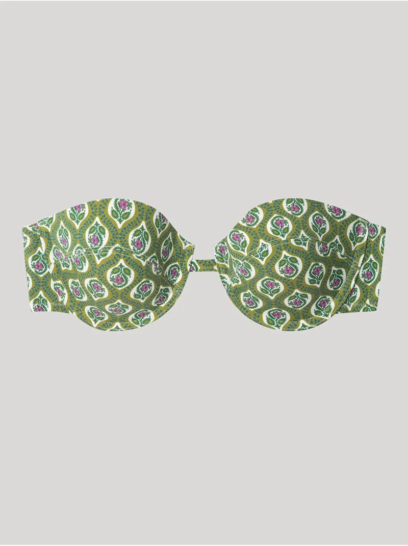 Top bikini bandeau desmontable con aro y foam Multicolor - Kiabi