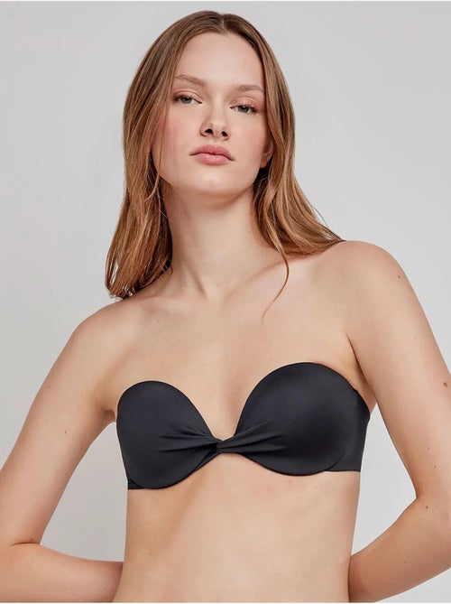 Top bikini bandeau desmontable multiposición con aro y foam - Kiabi