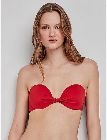 Top bikini bandeau desmontable multiposición con aro y foam