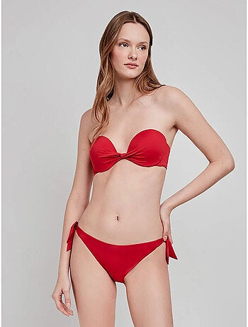 Top bikini bandeau desmontable multiposición con aro y foam