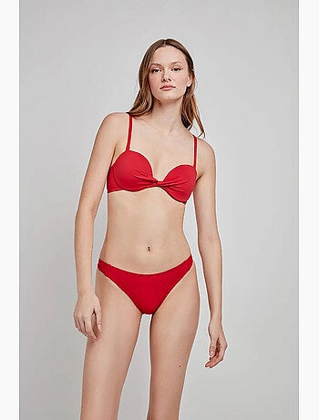 Top bikini bandeau desmontable multiposición con aro y foam