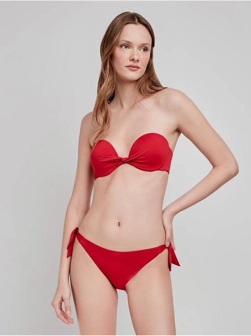 Top bikini bandeau desmontable multiposición con aro y foam - Kiabi
