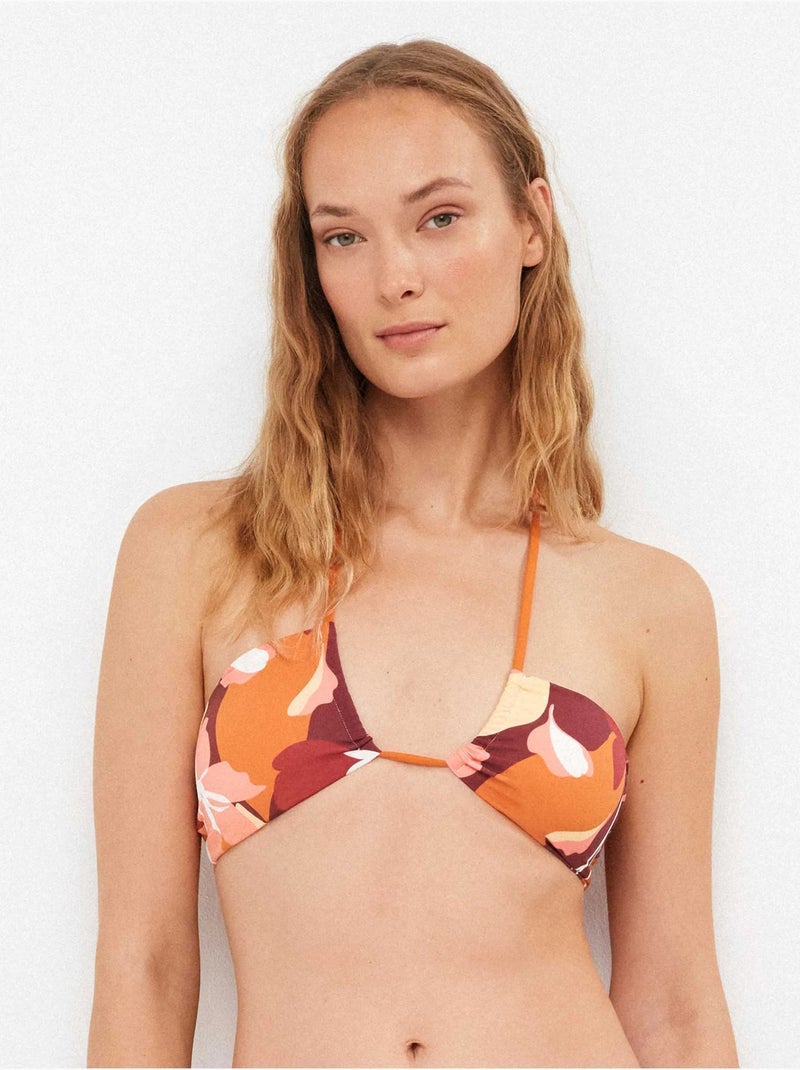 Top bikini bandeau sin aro y foam extraíble geométrico Multicolor - Kiabi