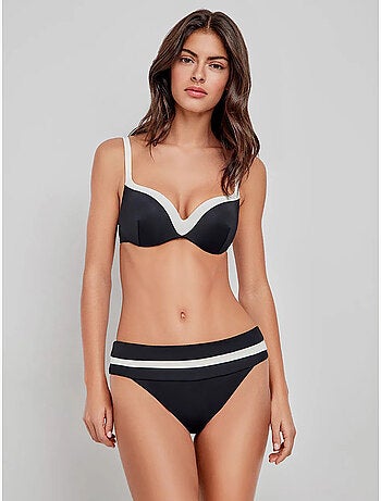 Top bikini bicolor con aro integrado, foam y espalda ajustable