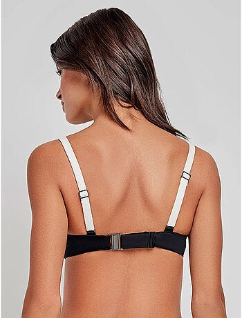 Top bikini bicolor con aro integrado, foam y espalda ajustable