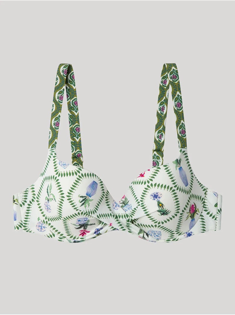 Top bikini capacidad ajustable con aro, foam y cruce en escote Multicolor - Kiabi