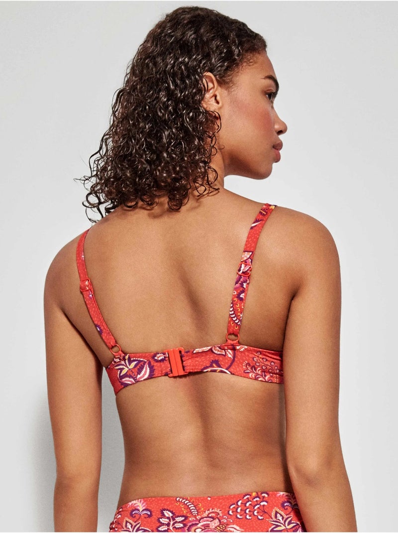 Top bikini capacidad ajustable sin foam, con aro y estampado floral Multicolor - Kiabi
