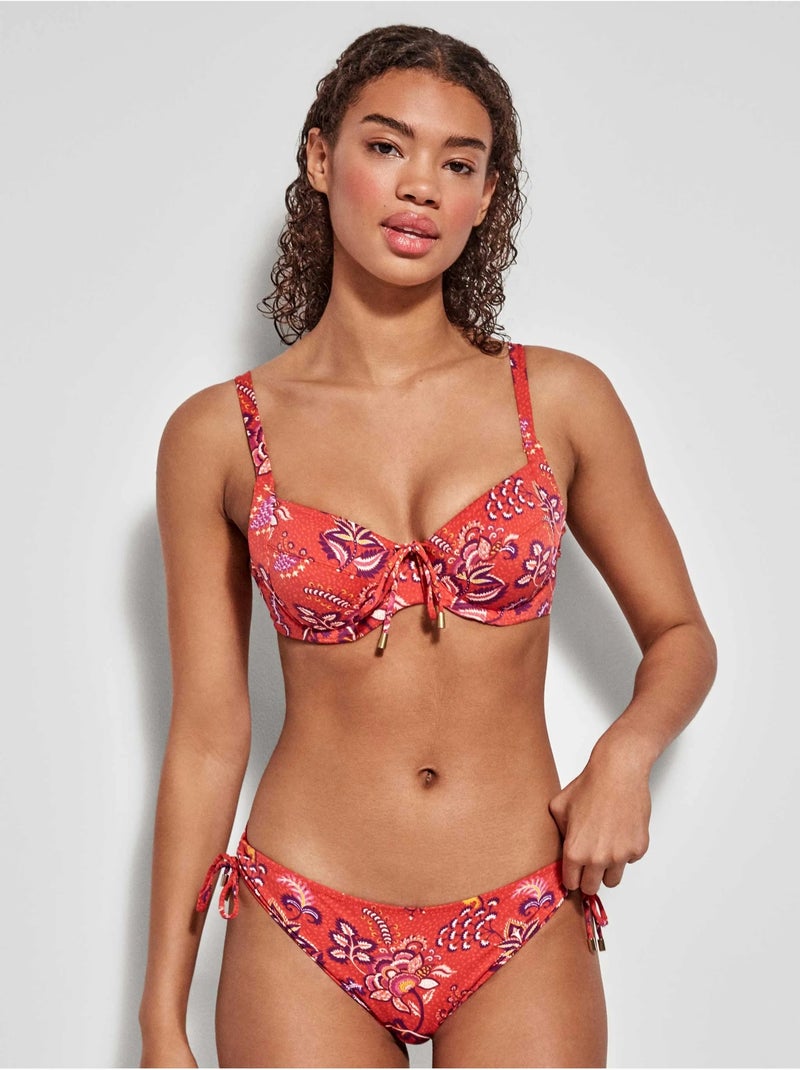 Top bikini capacidad ajustable sin foam, con aro y estampado floral Multicolor - Kiabi