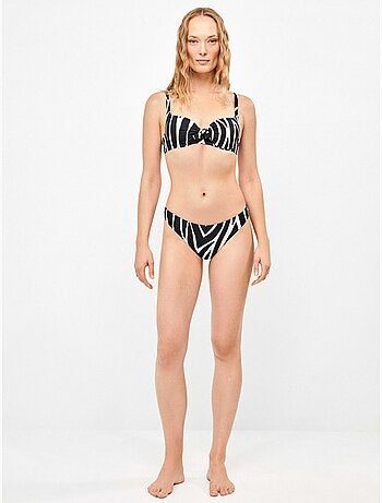 Top bikini capacidad aro y espalda ajustable animal print cebra