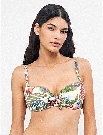 Top bikini capacidad aro y foam, espalda regulable tejido piqué