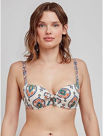 Top bikini capacidad con aro, foam, espalda ajustable y lazo