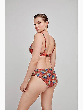 Top bikini capacidad con aro, foam, lazo y estampado tribal
