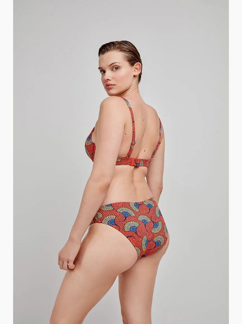 Top bikini capacidad con aro, foam, lazo y estampado tribal Multicolor - Kiabi