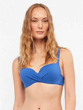 Top bikini capacidad con aro, foam y cruce en escote