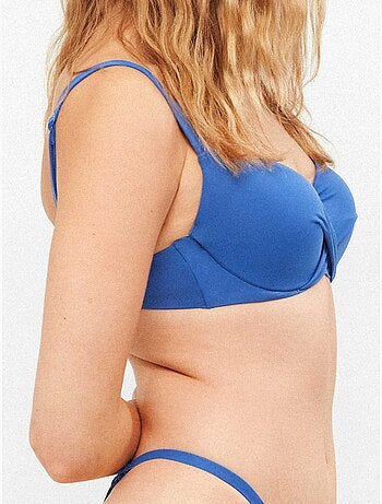 Top bikini capacidad con aro, foam y cruce en escote