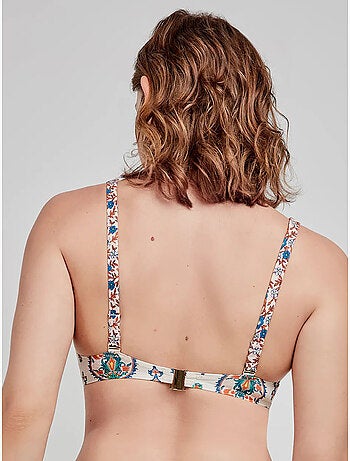 Top bikini capacidad con aro, foam y estampado arabesco