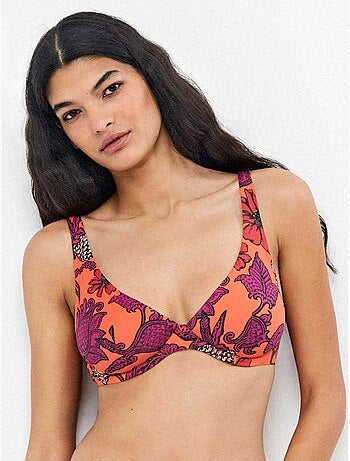 Top bikini capacidad con aro sin foam estampado floral