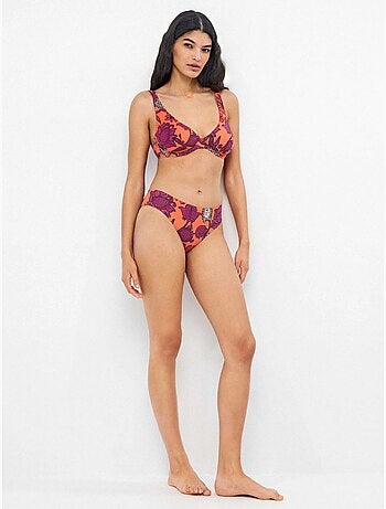 Top bikini capacidad con aro sin foam estampado floral