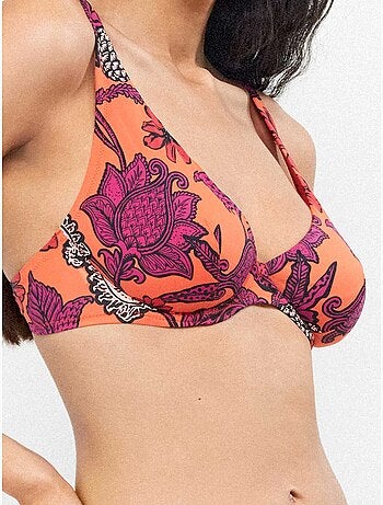 Top bikini capacidad con aro sin foam estampado floral