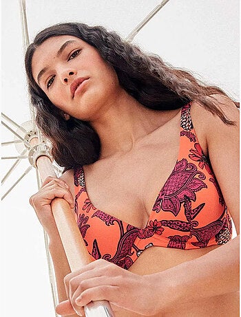 Top bikini capacidad con aro sin foam estampado floral