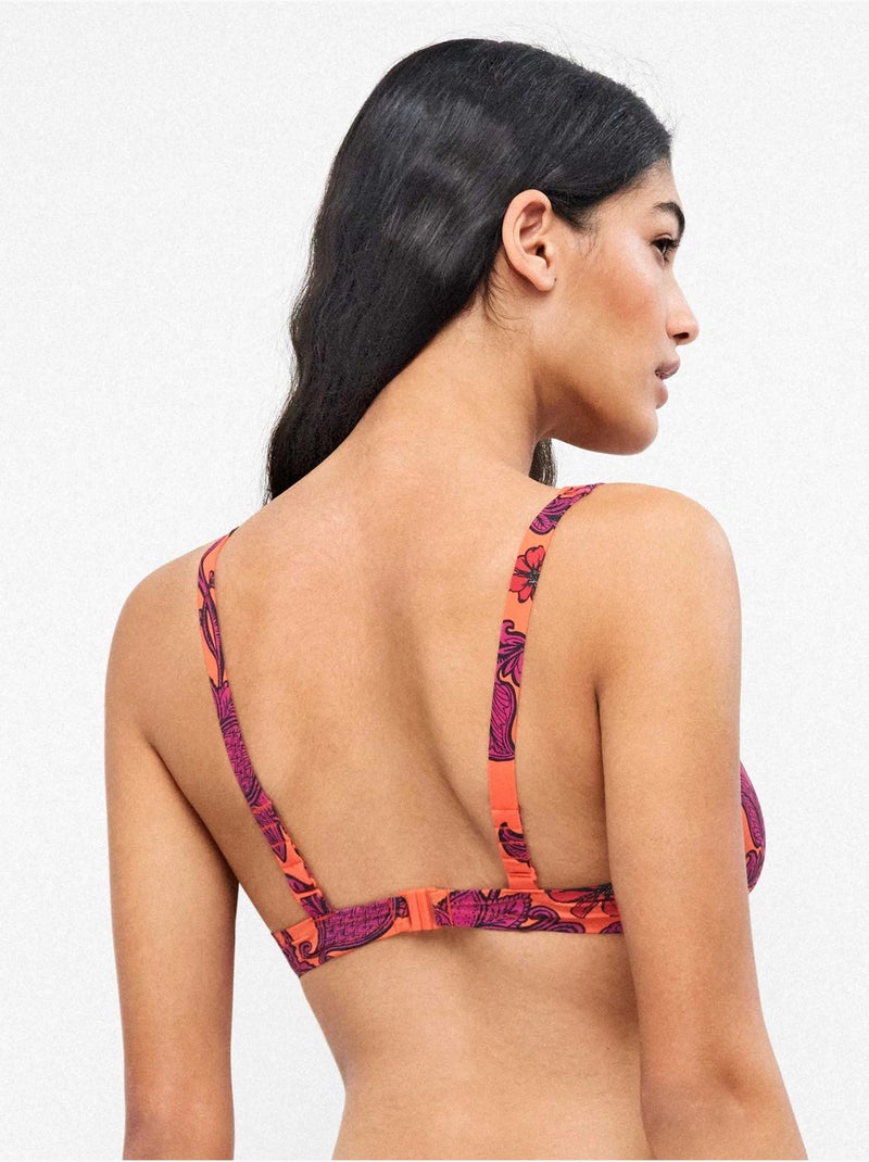 Top bikini capacidad con aro sin foam estampado floral Multicolor - Kiabi