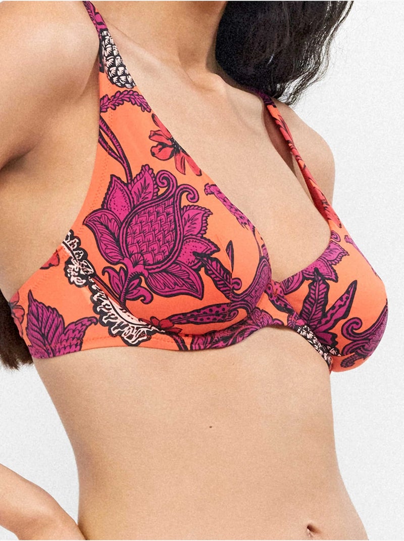 Top bikini capacidad con aro sin foam estampado floral Multicolor - Kiabi