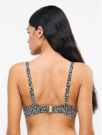Top bikini capacidad con aro sin foam y ajuste pecho animal print
