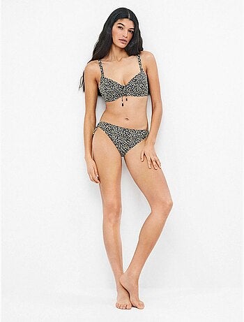 Top bikini capacidad con aro sin foam y ajuste pecho animal print