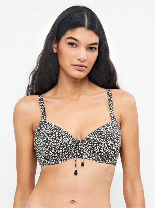 Top bikini capacidad con aro sin foam y ajuste pecho animal print - Kiabi Top bikini capacidad con aro sin foam y ajuste pecho animal print - Kiabi