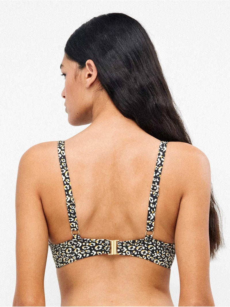 Top bikini capacidad con aro sin foam y ajuste pecho animal print Multicolor - Kiabi