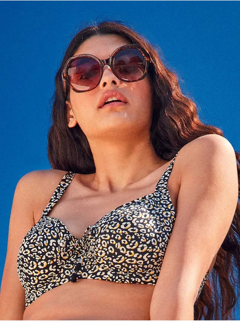 Top bikini capacidad con aro sin foam y ajuste pecho animal print Multicolor - Kiabi