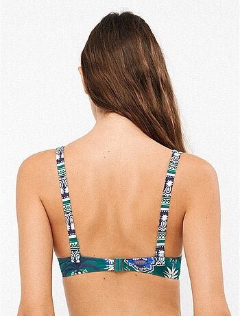 Top bikini capacidad con aro y foam en tejido tropical