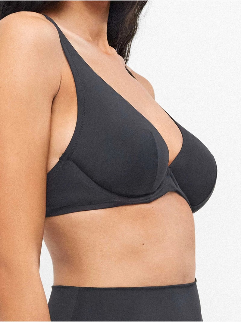Top bikini capacidad con aro y foam extraible espaldilla ajustable Negro - Kiabi