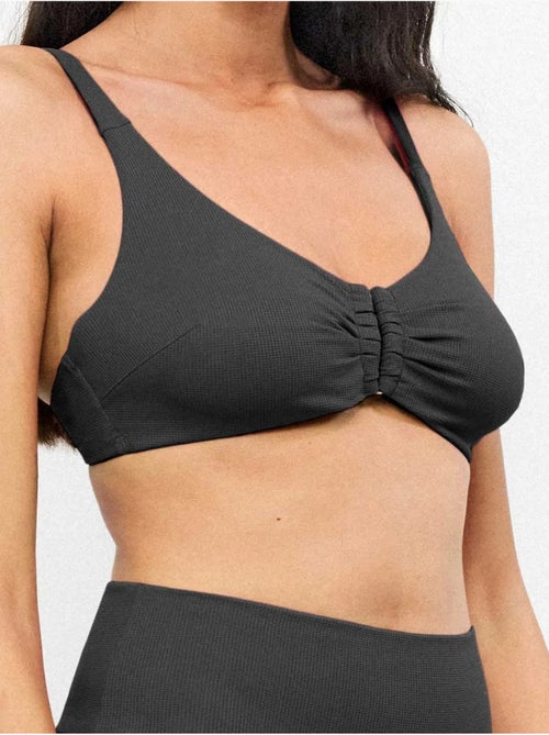 Top bikini capacidad con aro y foam tejido piqué copas c a e - Kiabi