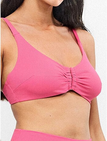 Top bikini capacidad con aro y foam tejido piqué copas c a e