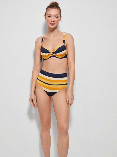 Top bikini capacidad de rayas, con aro, foam y espalda ajustable - Kiabi Top bikini capacidad de rayas, con aro, foam y espalda ajustable - Kiabi