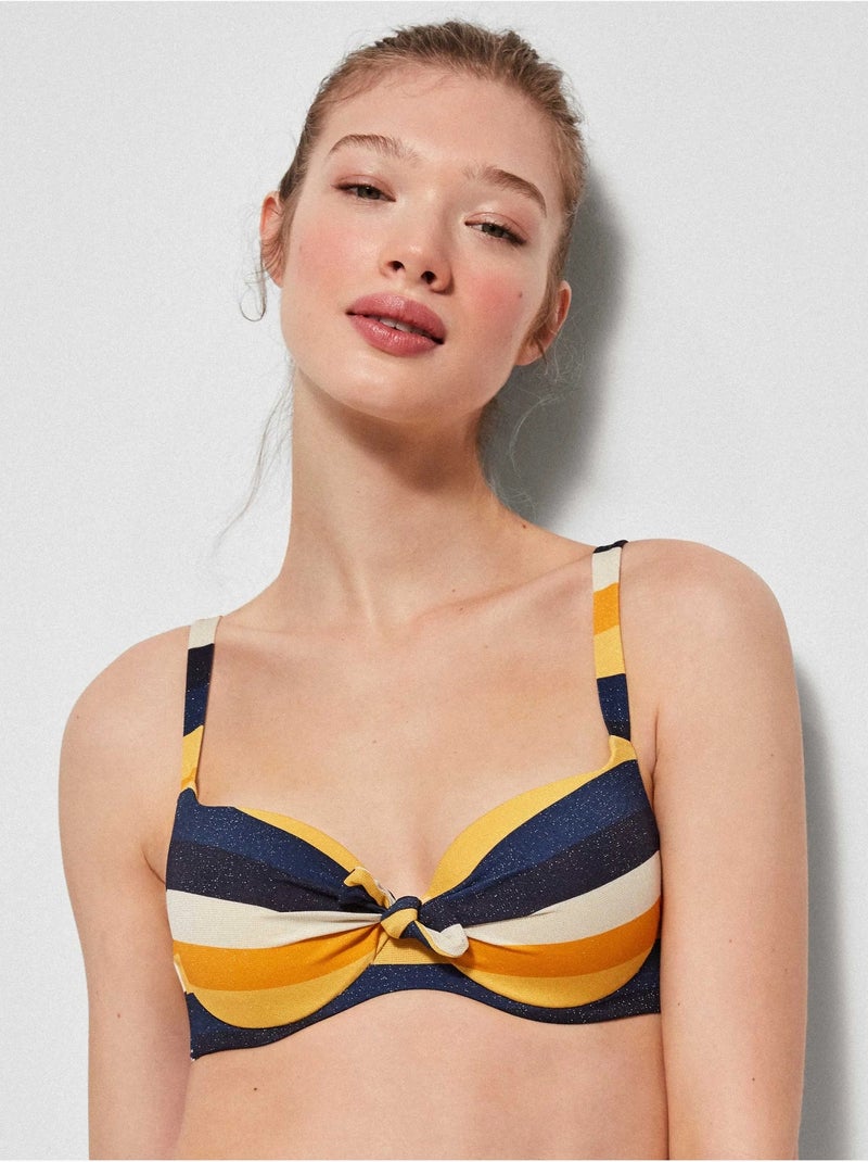 Top bikini capacidad de rayas, con aro, foam y espalda ajustable Multicolor - Kiabi