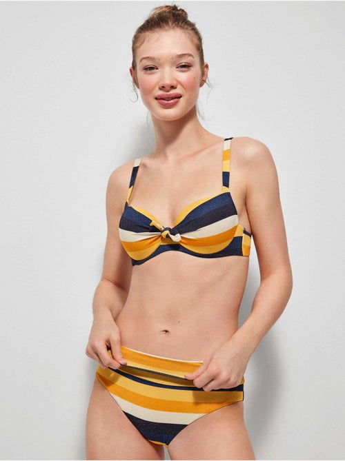 Top bikini capacidad de rayas, con aro, foam y espalda ajustable - Kiabi Top bikini capacidad de rayas, con aro, foam y espalda ajustable - Kiabi