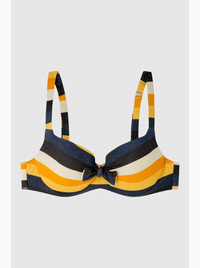 Top bikini capacidad de rayas, con aro, foam y espalda ajustable Multicolor - Kiabi