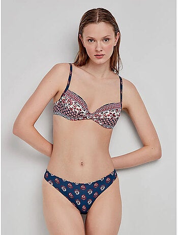 Top bikini capacidad estampado, con aro y tirantes multiposición