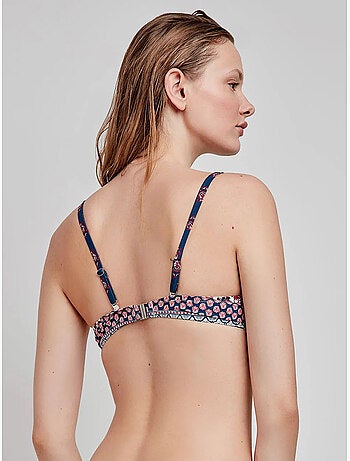 Top bikini capacidad estampado, con aro y tirantes multiposición