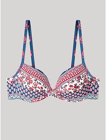Top bikini capacidad estampado, con aro y tirantes multiposición