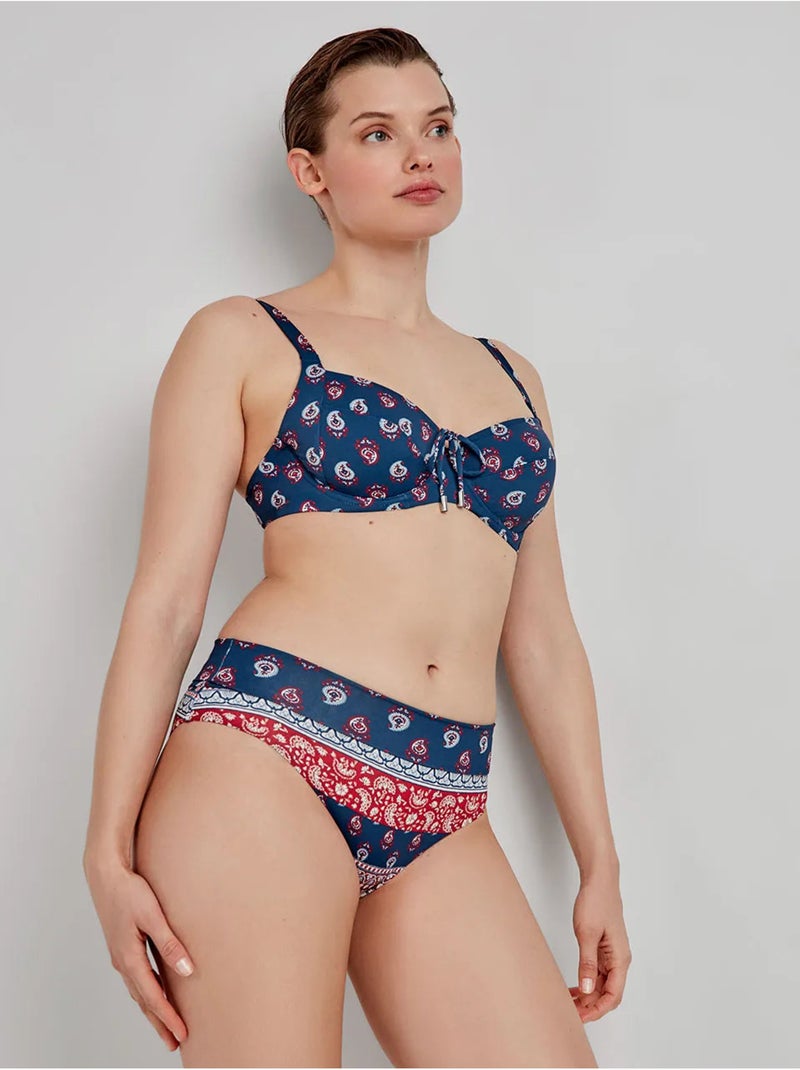 Top bikini capacidad estampado sin foam, con aro y cordón ajuste Multicolor - Kiabi