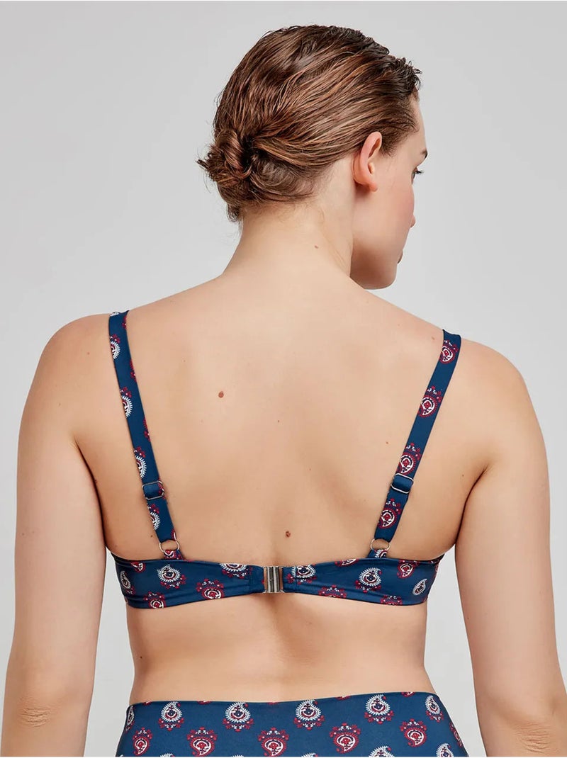 Top bikini capacidad estampado sin foam, con aro y cordón ajuste Multicolor - Kiabi