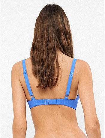 Top bikini capacidad sin aro con foam cruce en pecho tejido piqué