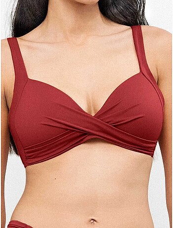 Top bikini capacidad sin aro, con foam y cruce en escote c y d